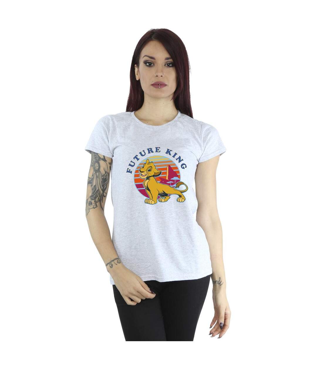 Disney T-shirt en coton Femme/Ladies The Lion King Future King (Gris sportif) - UTBI25285-2
