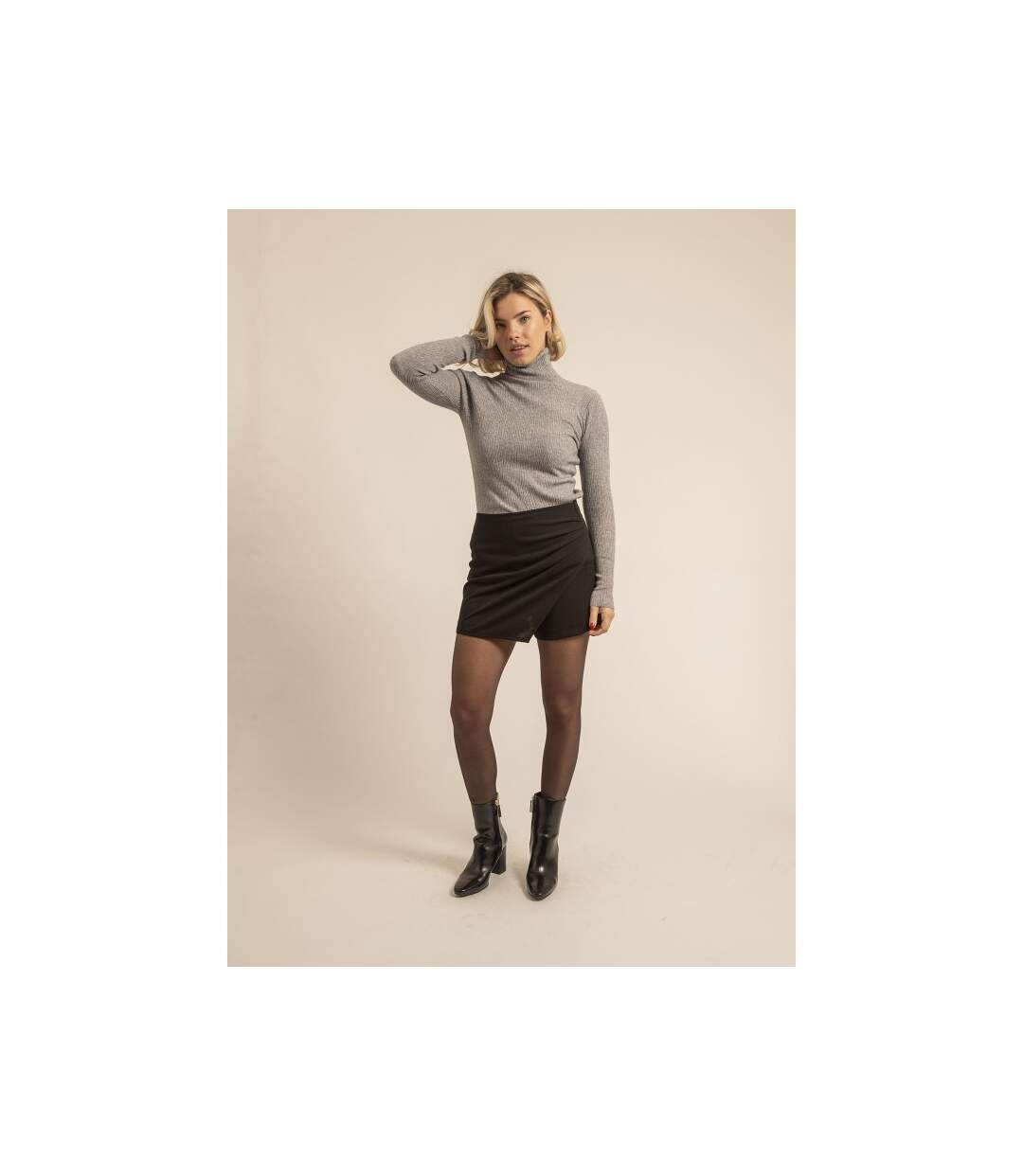 Pull col roulé texturé KILANIE - Dona X Lisa-4