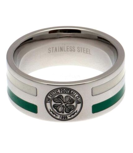 Celtic FC Color Stripe Ring (Silver/Green/White) (Medium) - UTTA1668