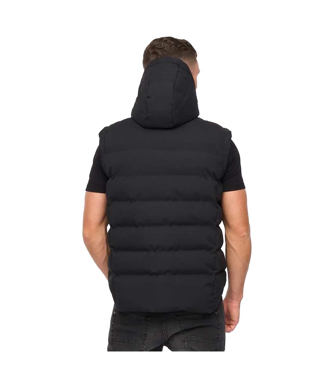 Doudoune Sans Manches Motif/style En Relief Kampleys Homme Noir Crosshatch-3