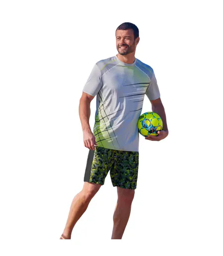 Pack Of 3  Mens Printed Active T-shirt  Grey Black Green Atlas For Men