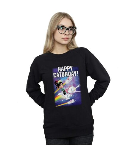 Disney Sweat-shirt Womens/Ladies Wreck It Ralph Happy Caturday (Noir) - UTBI43195