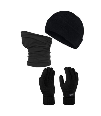 Regatta Mens Hat And Gloves Set (Black) (One Size) - UTRG6145