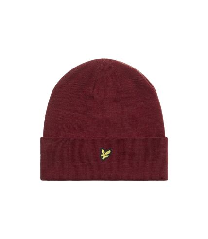 Mens logo beanie burgundy Lyle & Scott