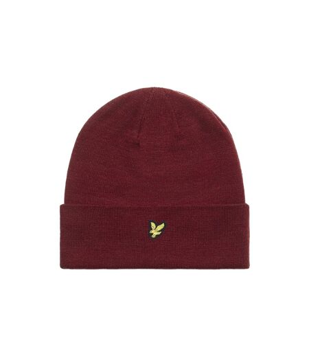 Mens logo beanie burgundy Lyle & Scott