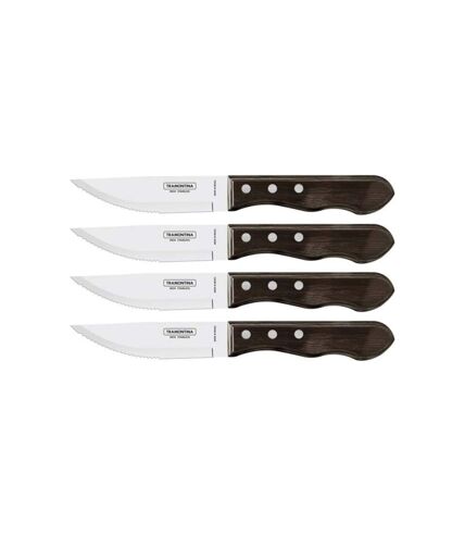 Couteaux à steak Jumbo en inox et bois (Lot de 4)