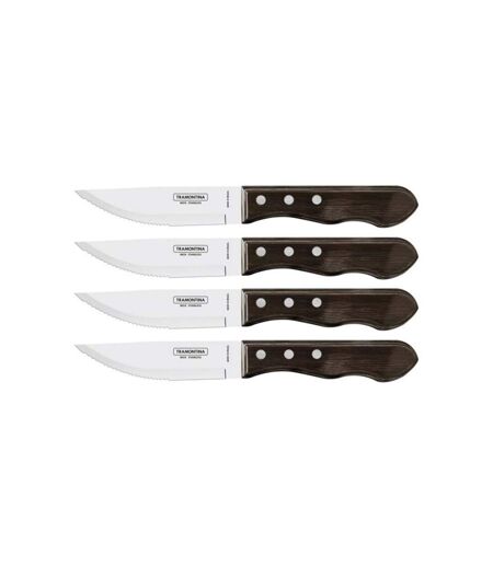 Couteaux à steak Jumbo en inox et bois (Lot de 4)