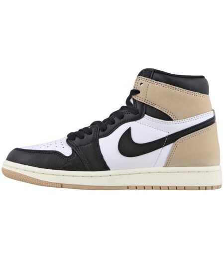 Womens/ladies Air Jordan 1 Retro Leather High Cut Trainers Brown Nike