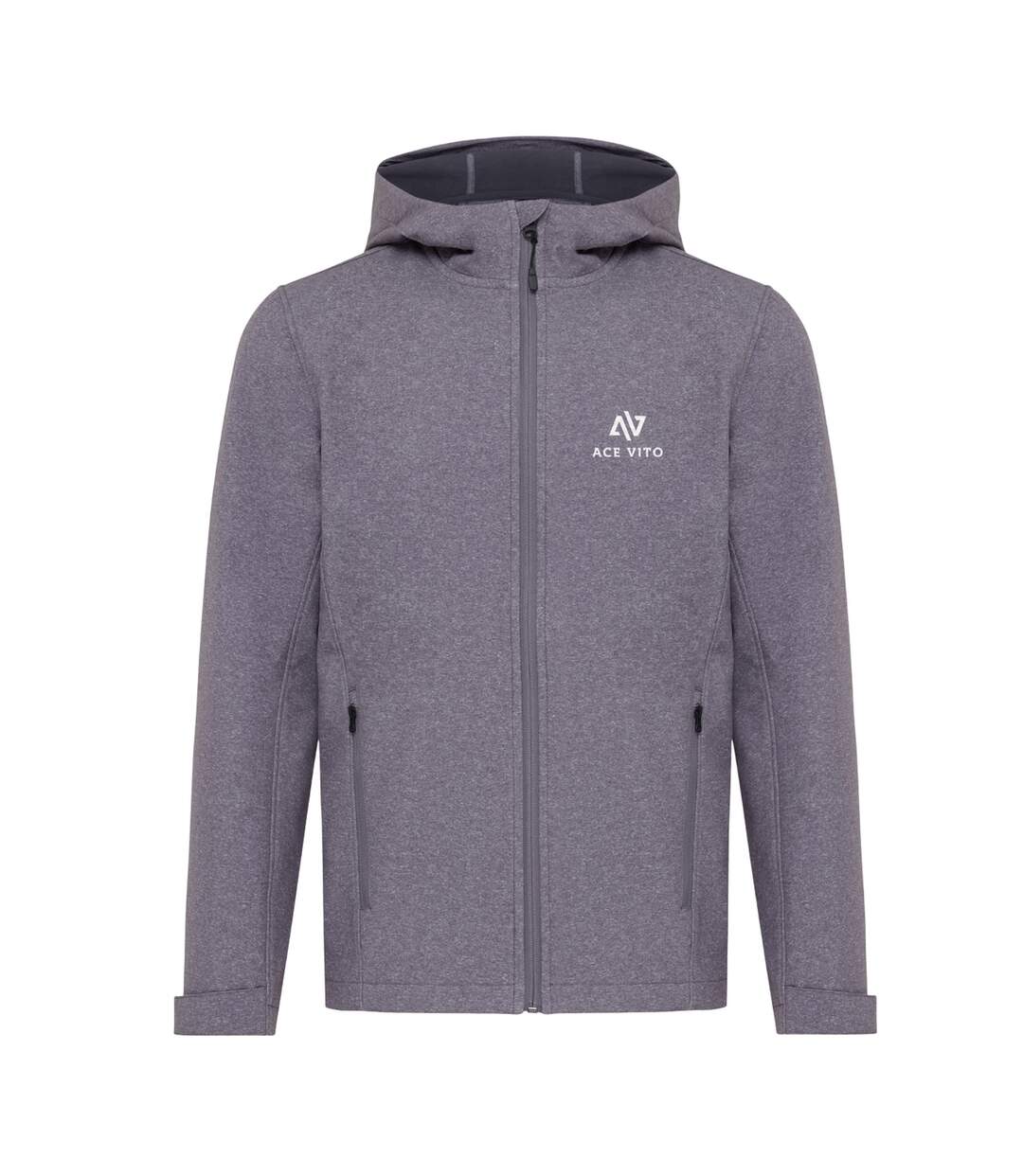 Mens makalu recycled polyester soft shell jacket vulcano heather grey heather Iqoniq-1