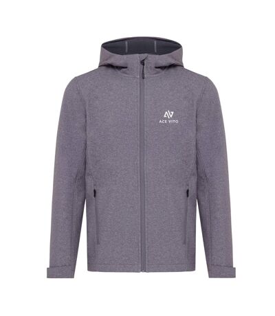 Mens makalu recycled polyester soft shell jacket vulcano heather grey heather Iqoniq