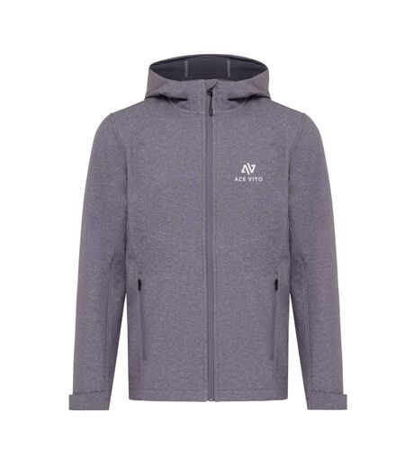 Mens makalu recycled polyester soft shell jacket vulcano heather grey heather Iqoniq