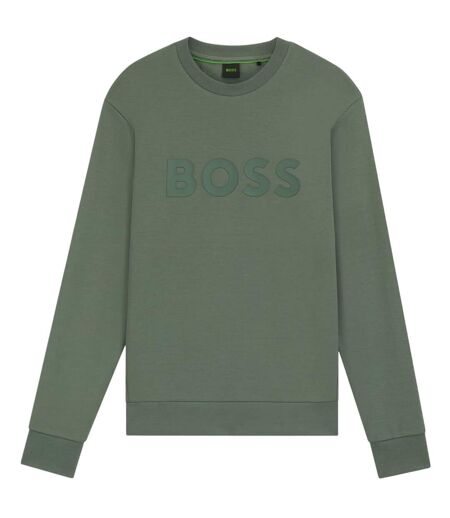 Mens Salbo Cotton Sweatshirt Green Boss