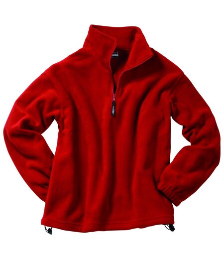 Sweat polaire col zippé homme - JN043 - rouge