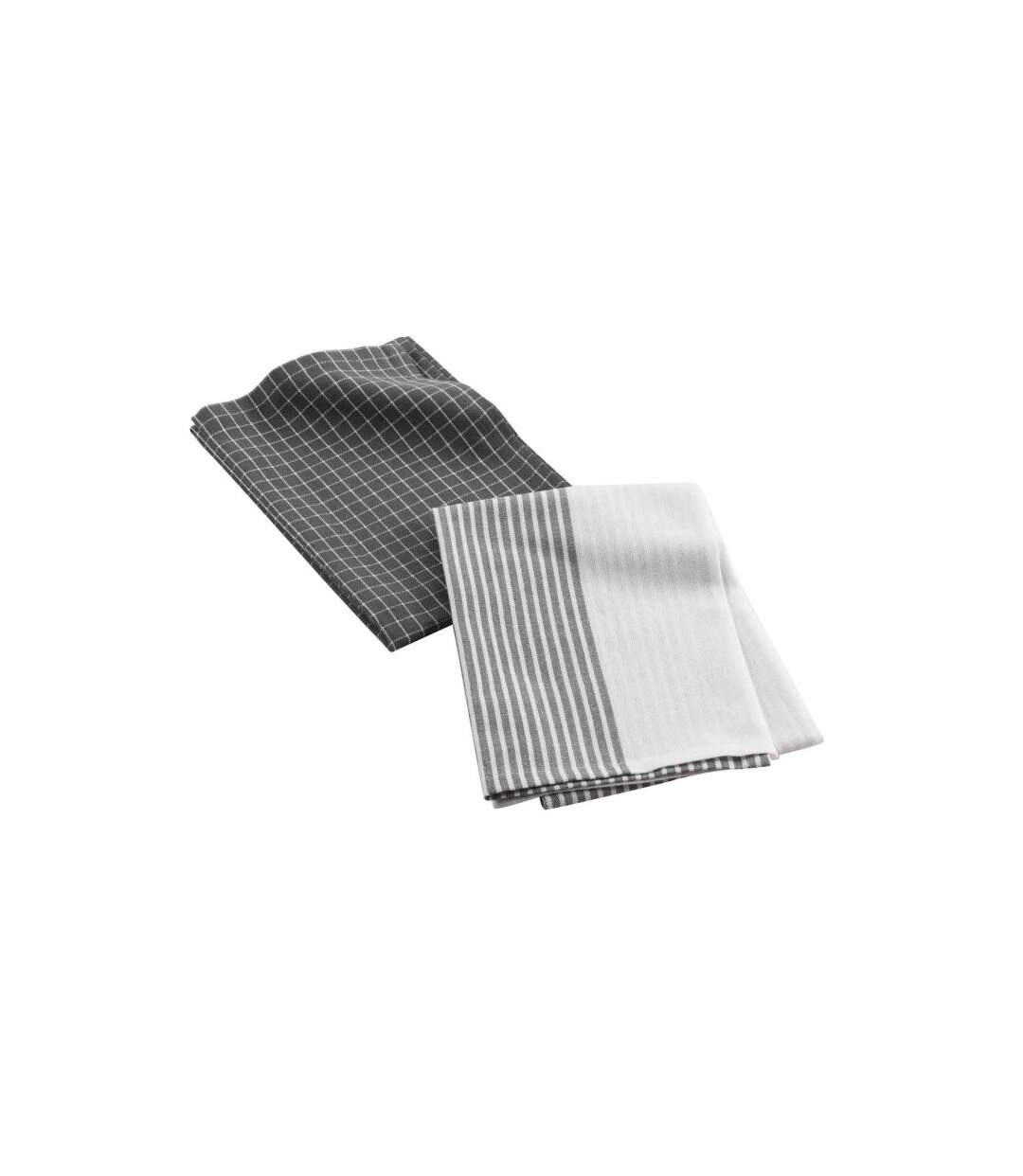 Lot de 2 Torchons de Cuisine Auberge 50x70cm Anthracite-1