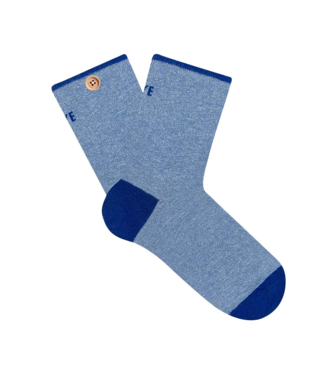 Paire de chaussettes bleu femme cabaia-1