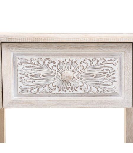 Table de chevet Hina 1 tiroir - Hauteur 67,5 cm - Bois blanchi