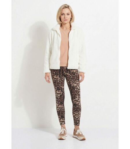 Veste fausse fourrure col montant manches longues