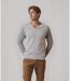 Pull gris pour homme à  manches longues - Confortable et stylé avec col en V pour un look décontracté-5