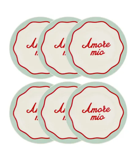 Lot de 6 Assiettes à Dessert Della Pasta 20cm Multicolore