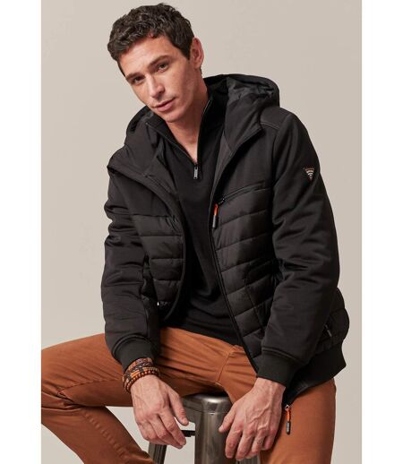 Blouson en bimatière, poche zippée sur la potrine, et 2 poches zippées devant, capuche CEDAR