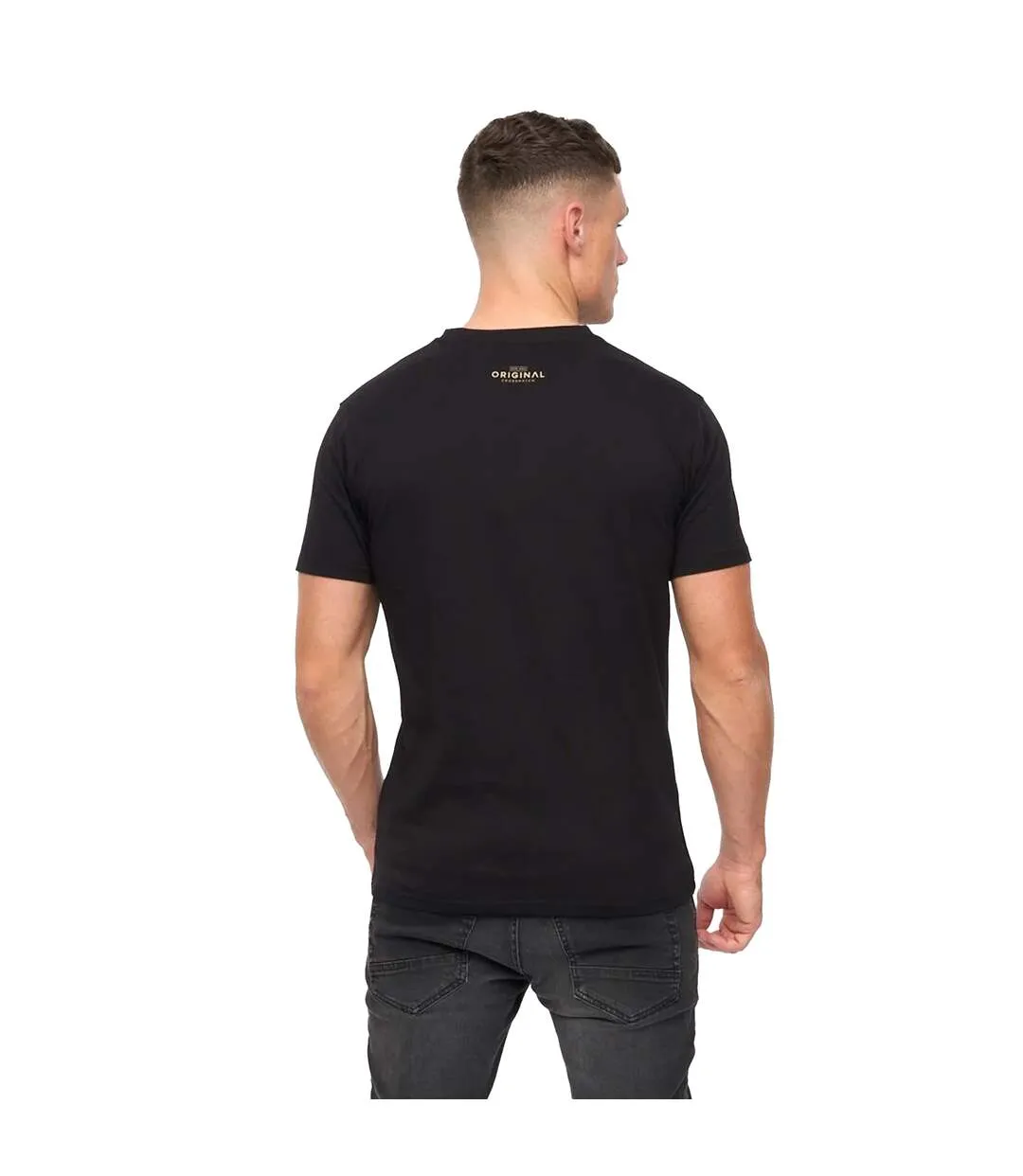 Mens Kratmoss T-shirt Black Crosshatch-3