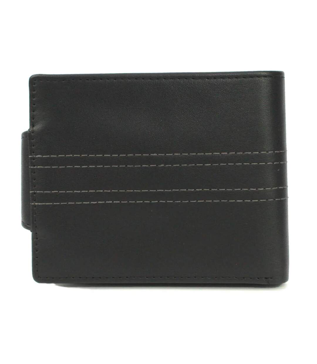 Unisex adult max tri-fold leather stitch detail wallet one size black/taupe Eastern Counties Leather