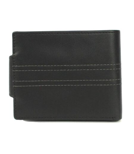 Eastern Counties Leather Unisex Adult Max Tri-Fold Leather Stitch Detail Wallet (Black/Taupe) (One Size) - UTEL425