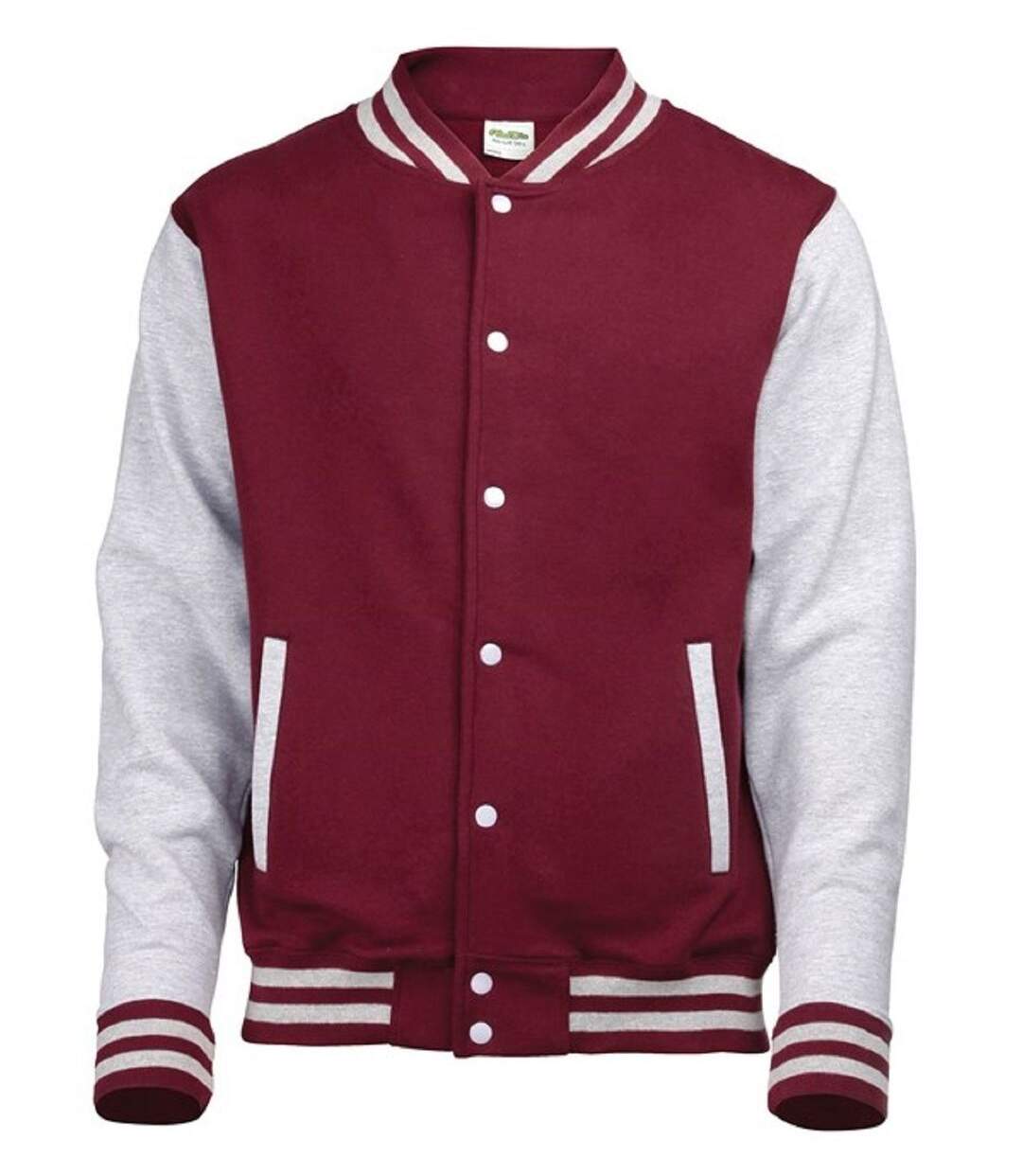 Veste teddy style collège américain université - JH043 - rouge bordeaux et gris