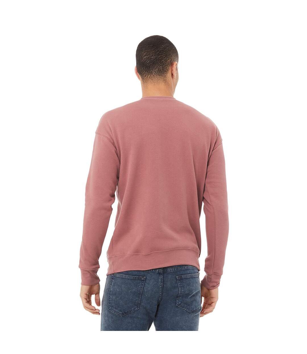 Unisex adult fleece drop shoulder sweatshirt mauve Bella + Canvas-2
