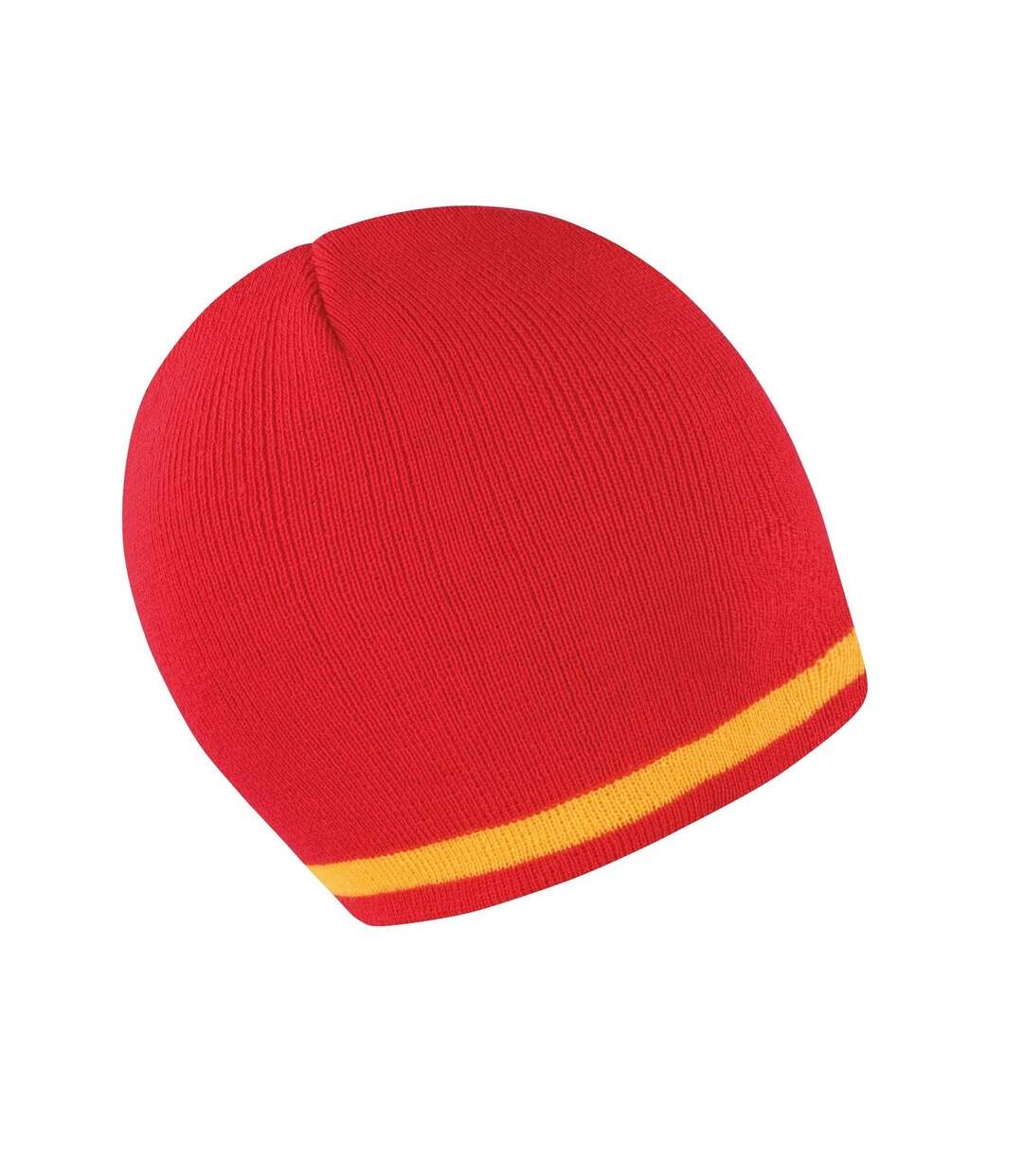 Bonnet National Adulte Rouge Jaune Result Winter Essentials-2