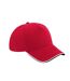 Casquette Authentic Unisexe Rouge Noir Blanc Beechfield-1