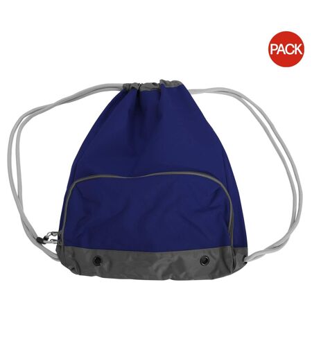 Lot De 2  Athleisure Sacs De Gym Hydrofuge À Cordon Athleisure Taille Unique Bleu Marine Bagbase
