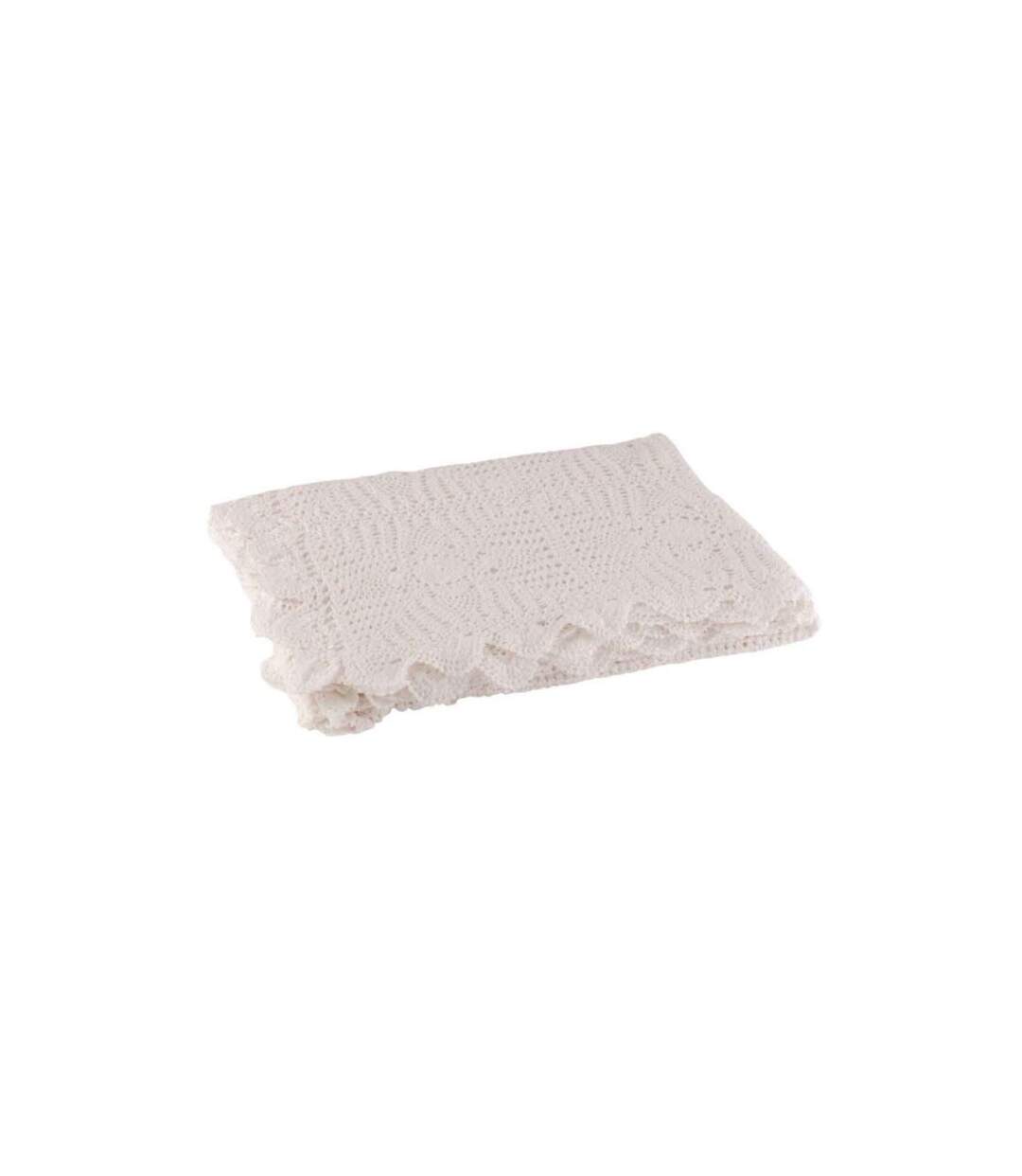 Nappe Déco en Coton Dentelle 130x180cm Blanc-1