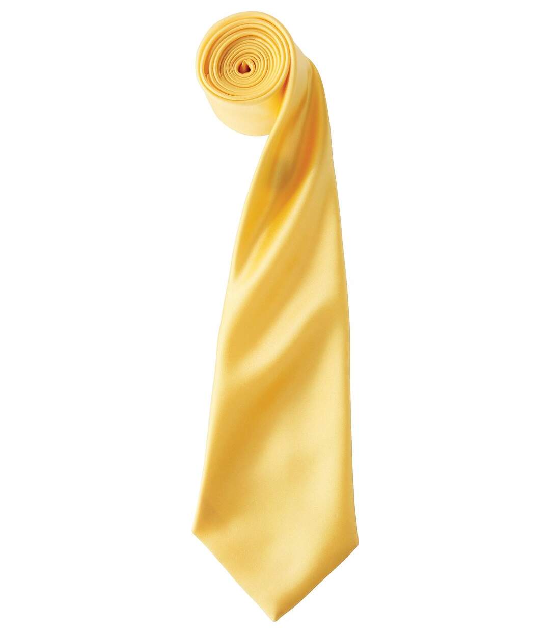 Cravate satin unie - PR750 - jaune foncé-1