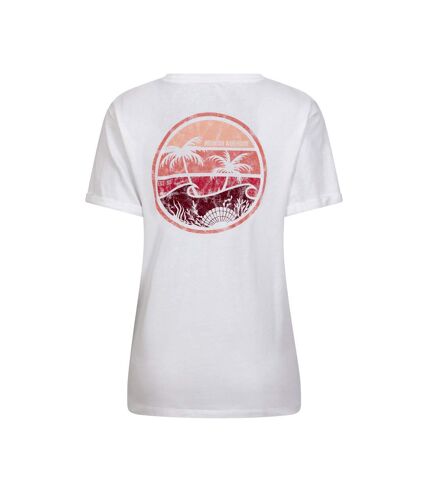 Mountain Warehouse Womens/Ladies Palm Wave Natural Cotton Loose Fit T-Shirt (White) - UTMW3048