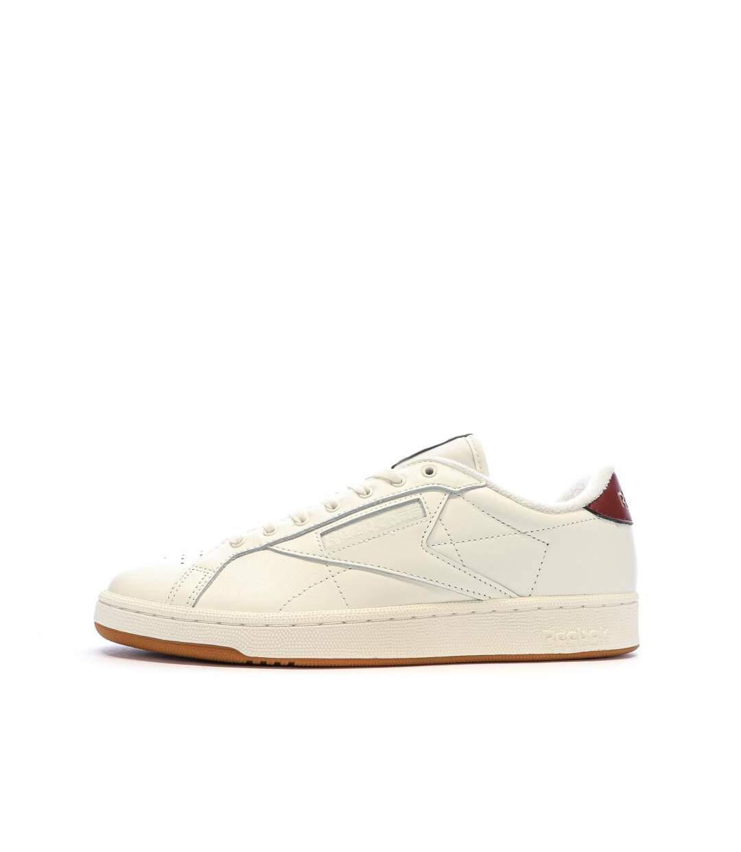 Baskets blanches/bordeaux homme reebok club grounds-1