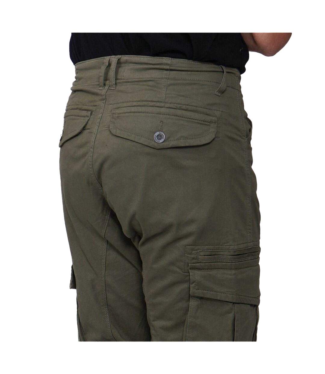 Pantalon À Poches Homme Vert Kaki Firetrap-3
