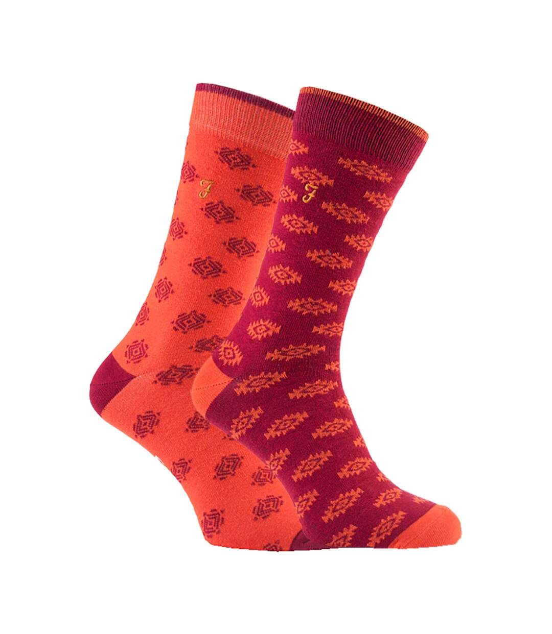 2 Pack Mens Retro Cotton Rich Luxury Formal Dress Socks-1