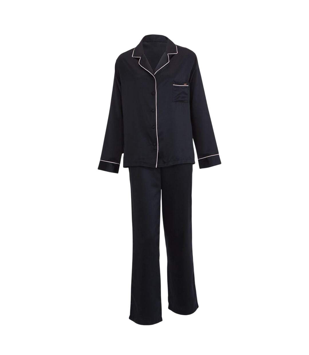 Ensemble De Pyjama Long Femme Noir Rose Bluebella-2