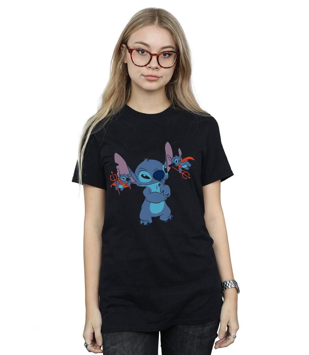 Disney - T-shirt LILO AND STITCH LITTLE DEVILS - Femme (Noir) - UTBI17201-2