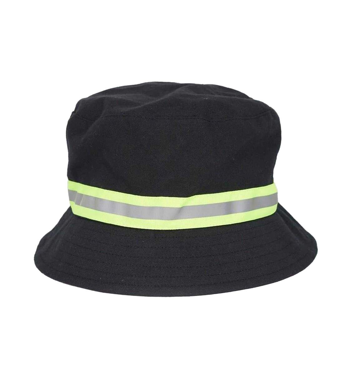 Mens Reflective Cotton Bucket Hat Black Brave Soul-2