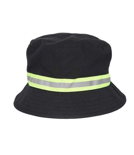Mens Reflective Cotton Bucket Hat Black Brave Soul