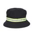 Mens Reflective Cotton Bucket Hat Black Brave Soul-2