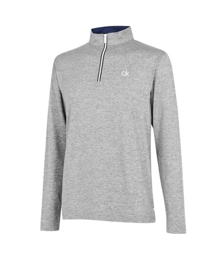 Mens Albany Half Zip Golf Sweatshirt Silver Marl Calvin Klein