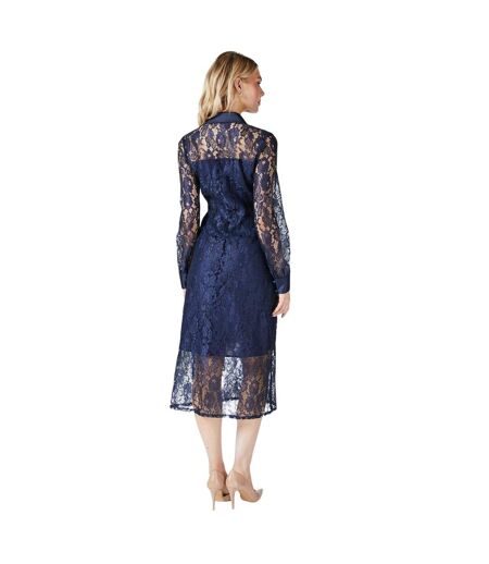 Womens/ladies lace shirt dress navy Principles