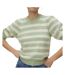 Pull manches courtes vert/beige femme vero moda doffy-1