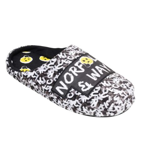 Mens Emoji Mules Black White Norfolk & Way