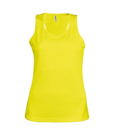 Kariban Proact Womens/Ladies Sleeveless Sports / Training Vest (Fluorescent Yellow)