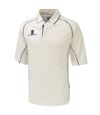 Surridge Mens/Youth Premier Sports 3/4 Sleeve Polo Shirt (White/Navy trim)
