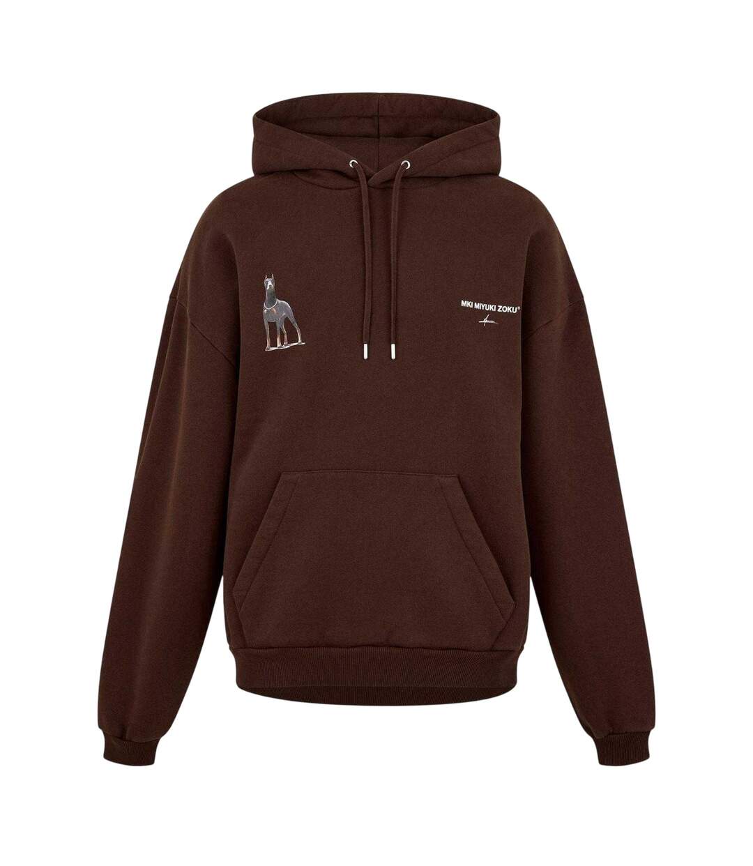 Mens Boxy Oversized Pullover Hoodie Brown MKI MIYUKI ZOKU-2